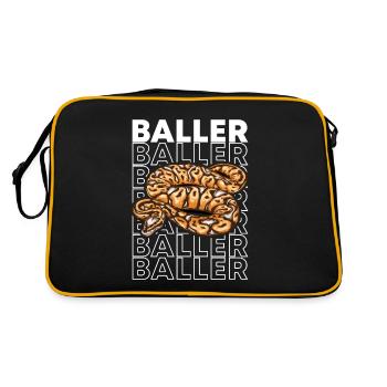 Ball Python 80's Style Baller Royal Python Snake - Sac Retro - noir/or - Dos