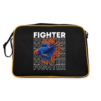 Betta Fish 80's Style Siamese Fighting Fish - Retro Bag - black/gold - Back