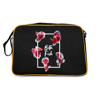 Siamese Fighting Fish Betta Fish Aquarium - Retro Bag - black/gold - Back