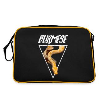 Burmesische Pythonschlange Besitzer - Retro Tasche - Schwarz/Gold - Hinten