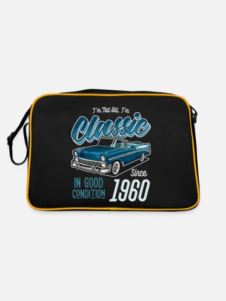 I'm Not Old I'm Classic Car Vintage Born In 1960 - Retro Bag - black/gold - Back