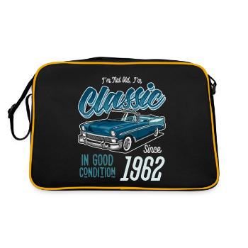 Ich bin nicht alt Ich bin Oldtimer Jahrgang 1962 - Retro Tasche - Schwarz/Gold - Hinten