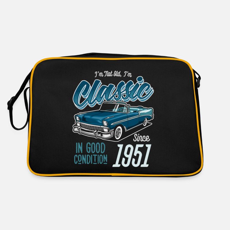 Ich bin nicht alt Ich bin Oldtimer Jahrgang 1951 - Retro Tasche - Schwarz/Gold