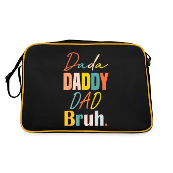 Fathers Day Dada Daddy Dad Bruh Funny Fathers Day - Retro Bag - black/gold - Back