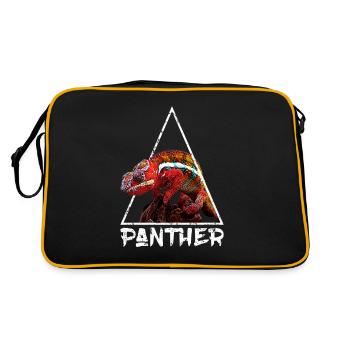 Panthère caméléon Géométrique en détresse - Sac Retro - noir/or - Dos