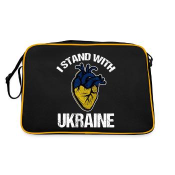 Je soutiens le drapeau ukrainien - Sac Retro - noir/or - Dos
