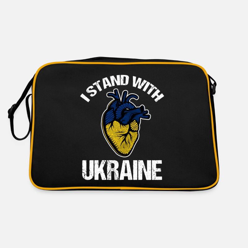 Je soutiens le drapeau ukrainien Sac Retro
