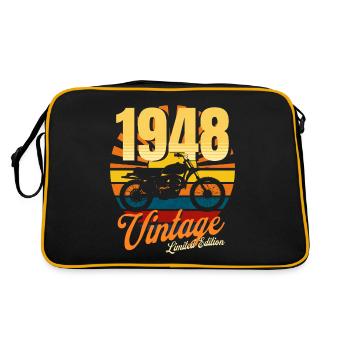 Motorcycle born in 1948 birthday 75 years biker - Retro Bag - black/gold - Back