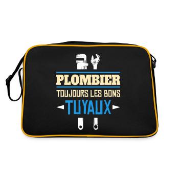 Toujours Les Bons Tuyaux - Humour Plombier - Sac Retro - noir/or - Dos