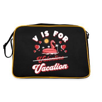 V est Pour Vacances Humour Saint Valentin - Sac Retro - noir/or - Dos