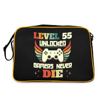 Level 55 Unlocked Birthday Gamer 55 Years - Retro Bag - black/gold - Back