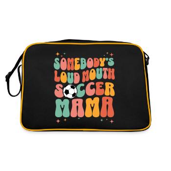 Phrase Humoristique Maman Joueur De Football - Sac Retro - noir/or - Dos