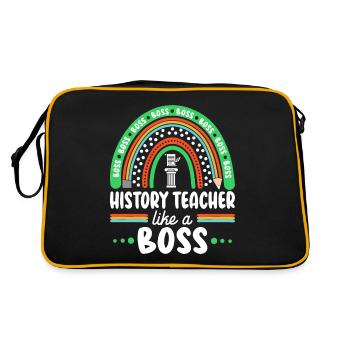 Humour Prof d'Histoire Comme Boss Enseignant - Sac Retro - noir/or - Dos
