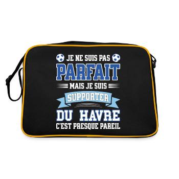 Supporter Football Le Havre Foot Fier Havrais - Sac Retro - noir/or - Dos