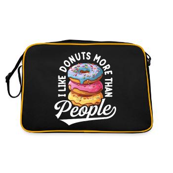 J'ai Les Donuts Plus Que Les Gens Humour Donuts - Sac Retro - noir/or - Dos
