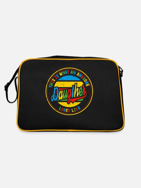 Best Daughter This Looks A Family Retro Gift - Retro Bag - black/gold - Back