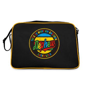 Best Nephew in the World Retro Gift - Retro Bag - black/gold - Back