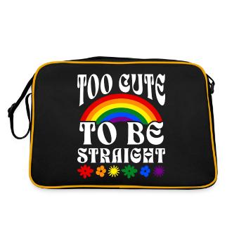 Too cute to be straight LGBT Gay Pride - Retro Bag - black/gold - Back