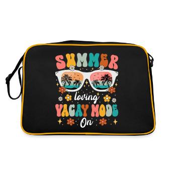 Adore Le Soleil et La Plage Voyage Vacances D'Été - Sac Retro - noir/or - Dos