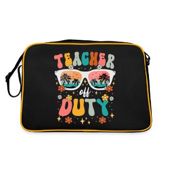 Lehrer Sommerferien Ende der Schulzeit Lehrer - Retro Tasche - Schwarz/Gold - Hinten