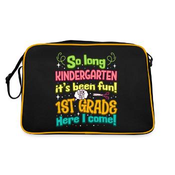 End of kindergarten back to primary school for children - Retro Bag - black/gold - Back
