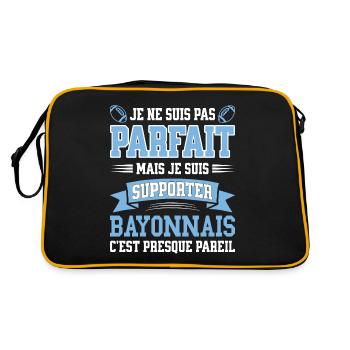 Homme Bayonnais Bayonne Rugbyman Rugby Humour - Sac Retro - noir/or - Dos