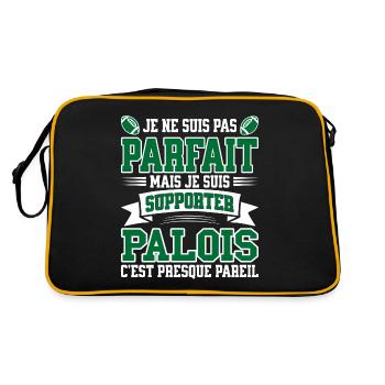 Homme Palois Pau Rugbyman Rugby Humour - Sac Retro - noir/or - Dos