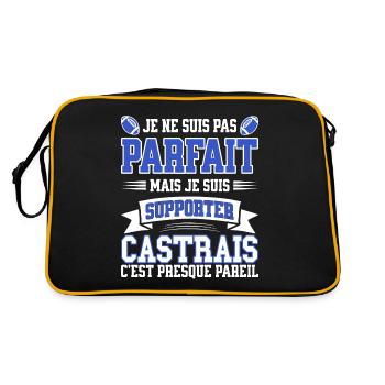 Homme Castrais Castres Rugbyman Rugby Humour - Sac Retro - noir/or - Dos