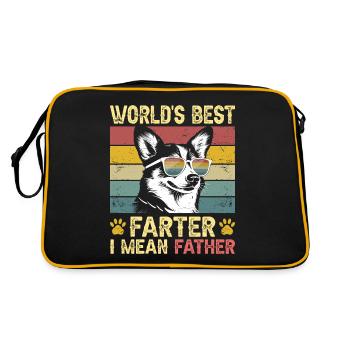 Chien Vintage et Humoristique Papa Chien Corgi - Sac Retro - noir/or - Dos