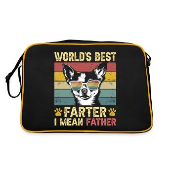 Chien Vintage Humoristique Papa Chien Chihuahua - Sac Retro - noir/or - Dos