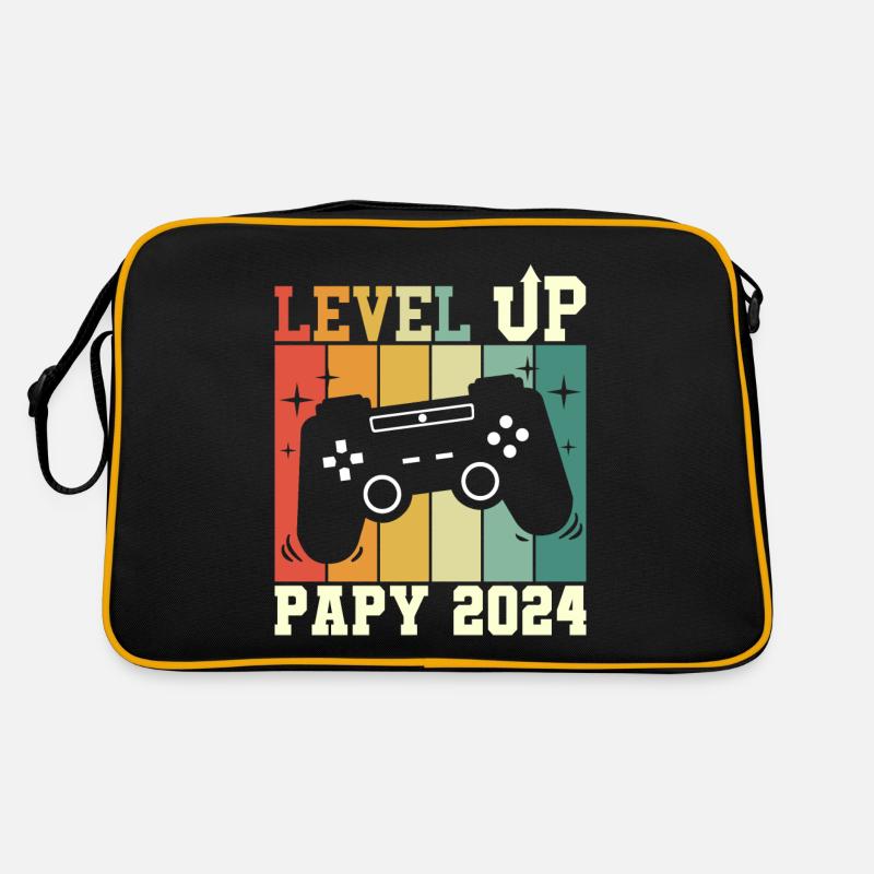Papy Geek Annonce Grossesse Futur Papy 2024 - Sac Retro - noir/or