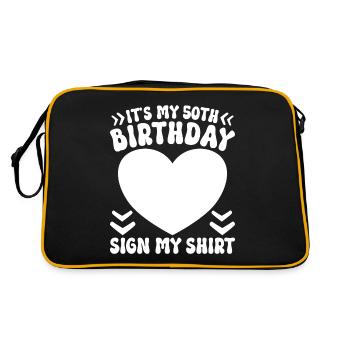 50-jähriges Jubiläum Schild Frau Jubiläum 50 Jahre - Retro Tasche - Schwarz/Gold - Hinten