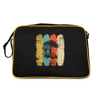 Mushroom Mushrooms Boletus Toadstool Retro Gift - Retro Bag - black/gold - Back