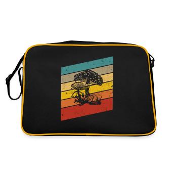 Mushroom Mushrooms Boletus Toadstool Retro Gift - Retro Bag - black/gold - Back