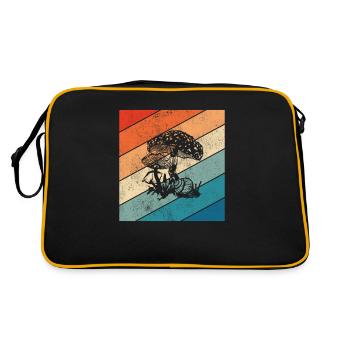 Mushroom Mushrooms Boletus Toadstool Retro Gift - Retro Bag - black/gold - Back