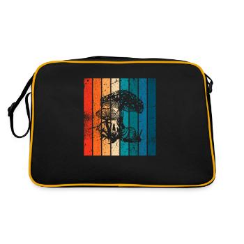 Mushroom Mushrooms Boletus Toadstool Retro Gift - Retro Bag - black/gold - Back