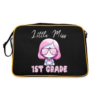 First day school class CP back to school girl - Retro Bag - black/gold - Back