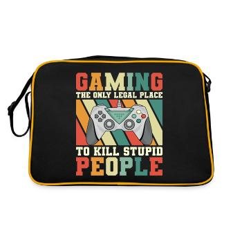 Sarkastische Phrase Videospieler und Geek - Retro Tasche - Schwarz/Gold - Hinten
