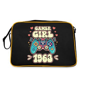 Geek Girl Level 60 Geburtstag Gamer 60 Jahre - Retro Tasche - Schwarz/Gold - Hinten