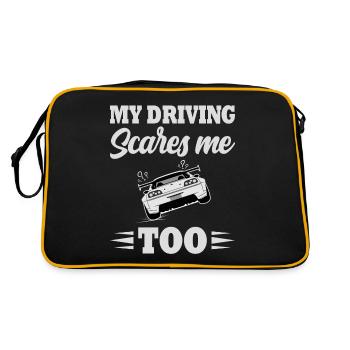 Car humor bad driver motorist - Retro Bag - black/gold - Back