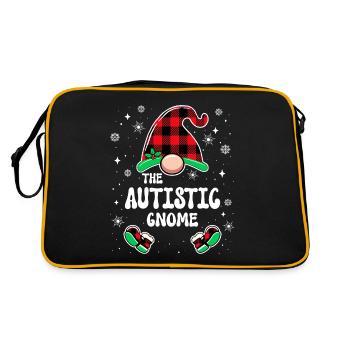 Christmas Family Gnome Autistic - Retro Bag - black/gold - Back