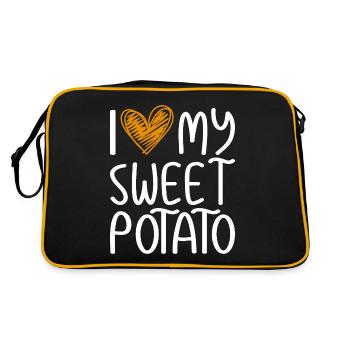 J'aime Ma Patate Douce Couple Thanksgiving - Sac Retro - noir/or - Dos