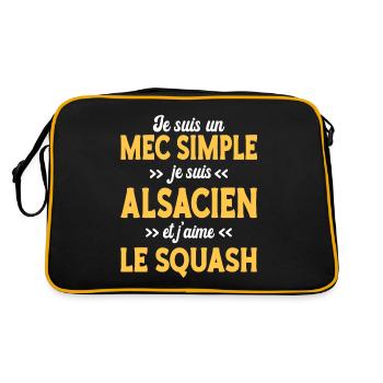 Mec Simple Humour Alsacien Amateur De Squash - Sac Retro - noir/or - Dos