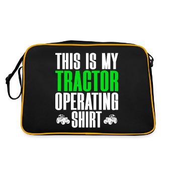 Landwirt Traktorfahrer Landwirt - Retro Tasche - Schwarz/Gold - Hinten