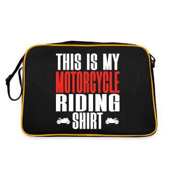 Motorcycle Biker Rider is My Biker - Retro Bag - black/gold - Back