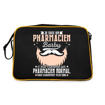 Barbe Humour Pharmacien Barbu - Sac Retro - noir/or - Dos