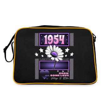 Retro Y2K Year 1954 Birthday Woman 70 Years - Retro Bag - black/gold - Back