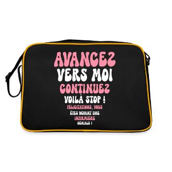 Humour Super Cadeau Pour Infirmière - Sac Retro - noir/or - Dos