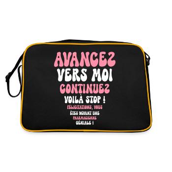 Humour Super Cadeau Pour Pharmacienne - Sac Retro - noir/or - Dos