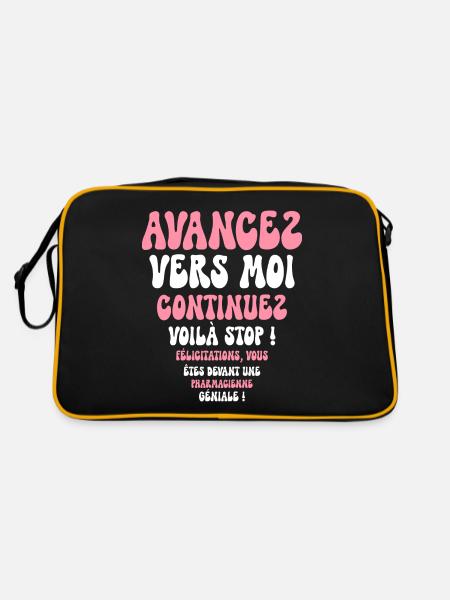 Humour Super Cadeau Pour Pharmacienne - Sac Retro - noir/or - Dos
